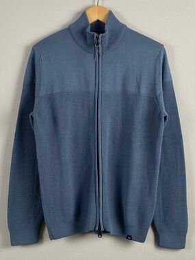 Brax Feel Good Sportive Jake Full Double Zip Sweater Jacket | Wool Blend | Blue